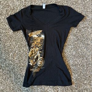 womens bike week v neck shirt